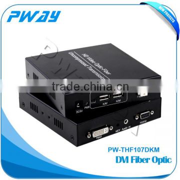 10km over one fiber optic cable RS232 Support 1080 p KVM Extender