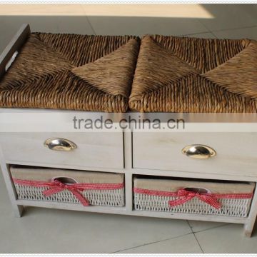 2015 fashion design high quality handmade unfinished wooden cabinet with cushion