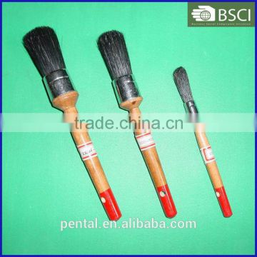 122B Black Bristle wooden handle Round Brush
