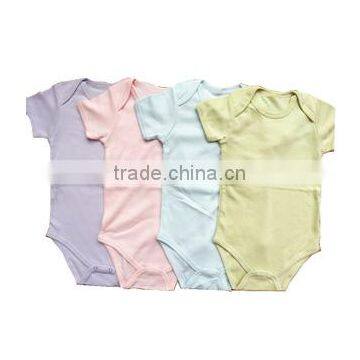 2015 Hot Sale Newborn Baby Romper Short Sleeve 100% Cotton Bodysuit