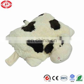 Cow pure white pet 2in1 cute fancy soft plush cotton stuffed pillow and cushion