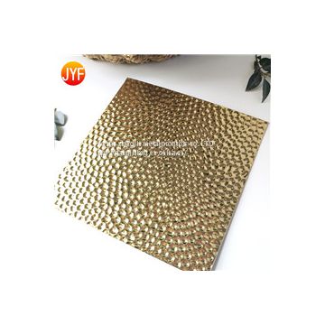 JYF005 Golden mirror polished embossed stainless steel sheet