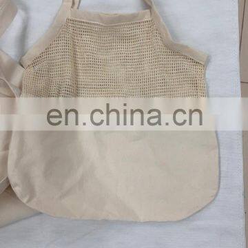 Reusable Grocery Bags Organic Cotton Mesh Net Bag with Handles Reinforced Bottom Shopping Groceries Beach Tote Produce bags