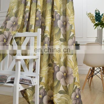 Tropical American style cotton and linen sitting room photo print curtains