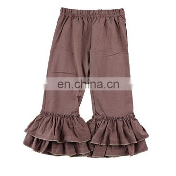Wholesale Kid Little Girls Stretchy  Flare Pants  Icing  Ruffles Solid Colors Ruffle Leggings