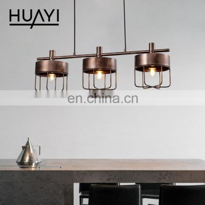 HUAYI New Design Vintage Style Iron Indoor 5W 15W Living Room Kitchen Hanging LED Pendant Light