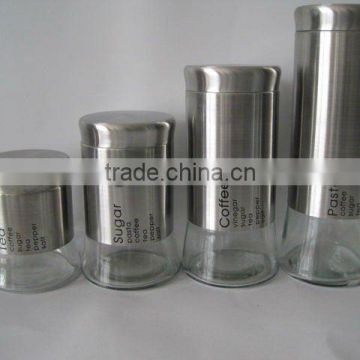 glass canister with s.s casing