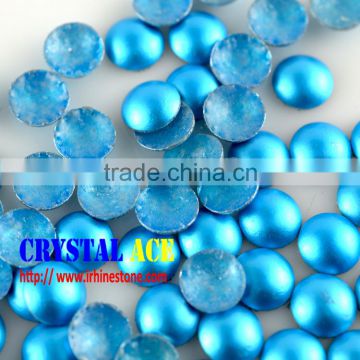 Turquoise Frosted Flatback Hotfix Punk Metal Half Round Pearl In China