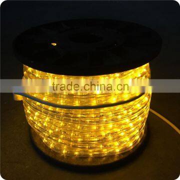 yellow 2wires hollow IP44 50 meter led rope light
