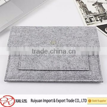 Light Grey felt tablet bag, tablet sleeve with outer pocket made in China