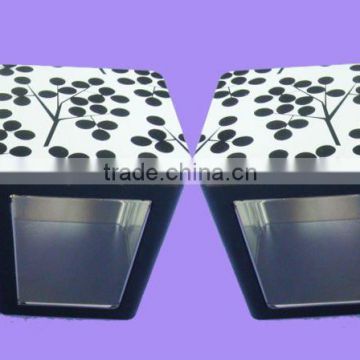 Ladder shaped tin packaging box with PET window