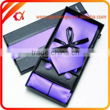 Purple Cheap Silk /Polyester Ties set