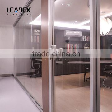 transparent tempered glass full high office wall partition