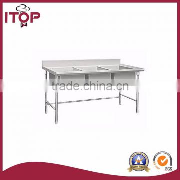 Economical stainless steel Triple kitchen Sink Bench