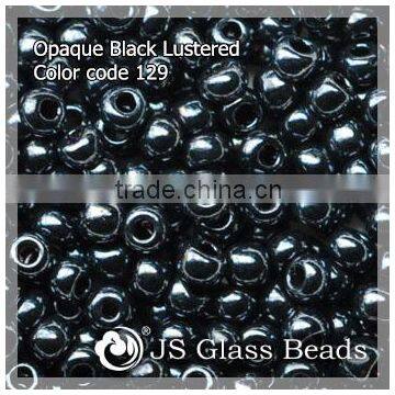 High Quality Fashion JS Glass Seed Beads - 129# 10/0 Lustered Opague Black Rocailles Beads For Garment & Jewelry