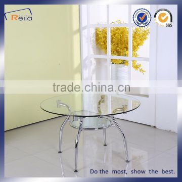 CLEAR GLASS CHROME BASE RESTAURANT WHOLESALE DINING TABLE