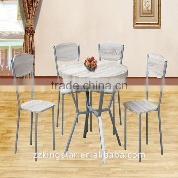 China wholesale dining table set low price round table metal dining table set