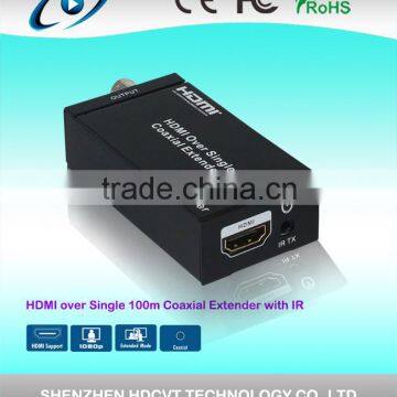 HDMI extender over coaxial cable with IR control, 100meters