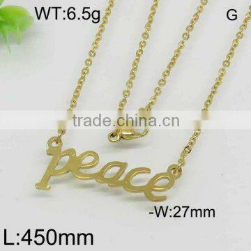 Special peace gold chain personalized necklace