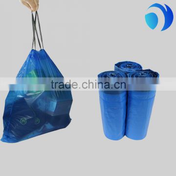 HDPE LDPE material plastic packaging bag interleaf feature super strong drawstring trash bag on roll large garbage bags