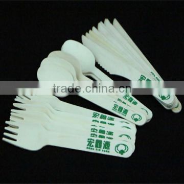 160mm wooden cutlery with logo