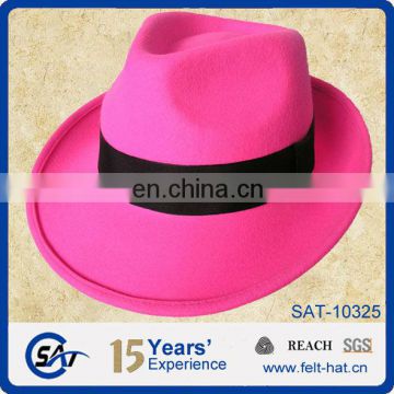 pink trilby hats fashion trilby hats for women 100% wool felt trilby hats for wholesale
