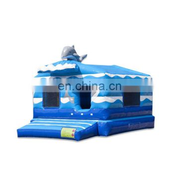Cheap Inflatable Blue Dolphin Bounce Jumper Air Bouncing Castles House For Sale