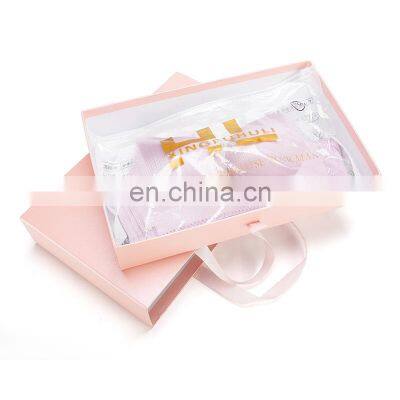 wholesale matte pink package bra paper gift boxes with your own logo custom printed drawer box for underwear and clothes