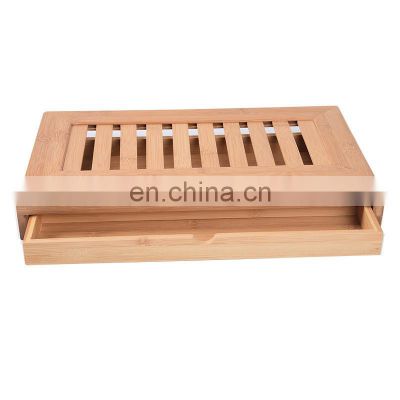 Wholesale Creative Design Kitchen Bamboo Bread Cutting Board With Storage Knife Drawer