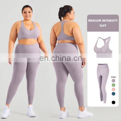 Workout Skin Friendly Gym Fitness Sets Sport 2 Pcs Outfits Wear Plus Size Yoga Suit