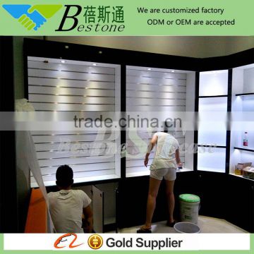 Mobile phone case mdf slatwall for sale, phone accessories display cabinet