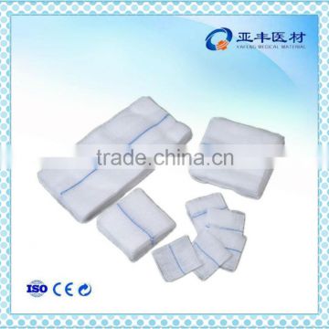 Non-sterile cotton gauze sponges with x-ray detectable thread