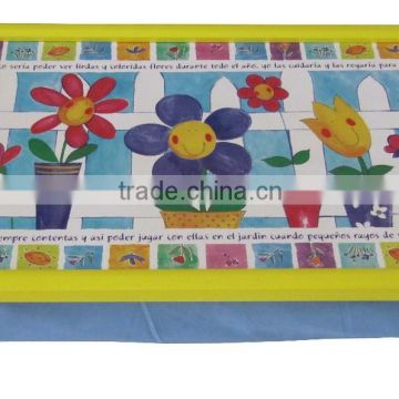 Pinewood tray with fabric