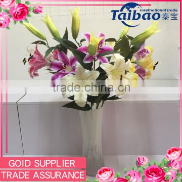 Export from China home, hotel and shop usage long stem lily flowers artificial decoration