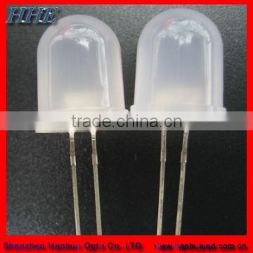 10mm round dip led diode white diffused