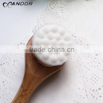 Hot selling beauty salon equipment bamboo handle facial cleanser brush