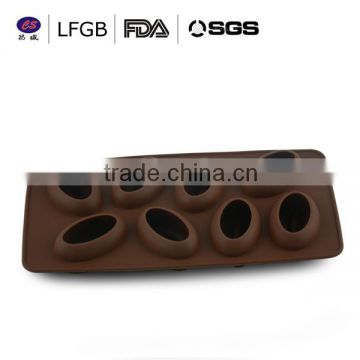 High quality fashionable customized coffee bean shape Silicone Ice cube Tray