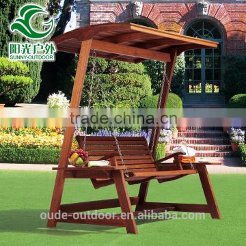 2016 Latest outdoor popular reclining outdoor wooden swing chair