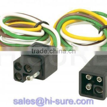 trailer connector 4 pole/way square connector wire harness