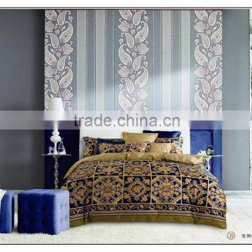 luxury and elegant duvet cover, 100% cotton reactive printing bedding set/egyptian cotton printed bedding sets