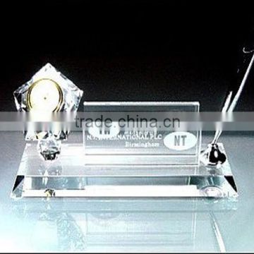 2016 Wholesale office sets crystal pen holder with name card