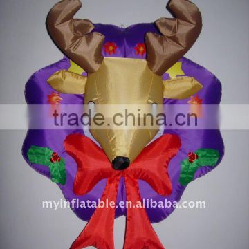 Christmas wreath of deer head inflatable