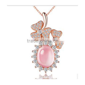SCI208 big stone pendant design with two flower