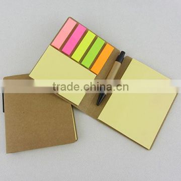 Eco Combined Sticky Note Pad Set With a Paper Pen