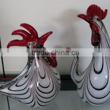 Murano glass hand made glass cock for home decoration