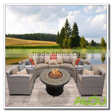 Audu Outdoor Furniture Wicker Round Lounge Garden Set