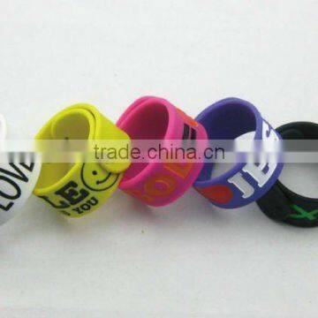 Silicone slap bracelet with printing logo