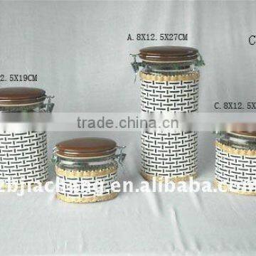 4pcs glass jars with ceramic lid CKT07