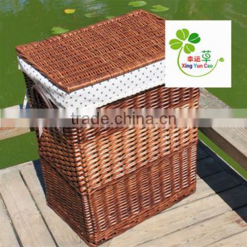 brown wicker laundry basket with hamper for clothes