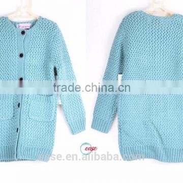 2016 new arrival solid color hot selling girls knitted sweater